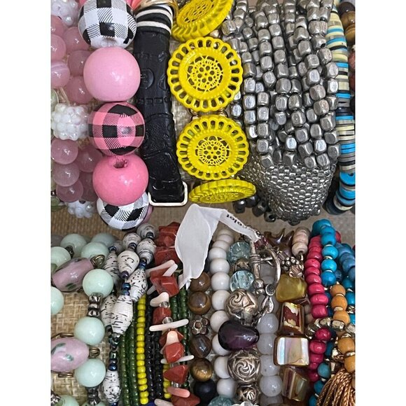 Mystery Bracelet 1lb Lot - Beaded, Cuff, Bangle, Stone, Glass, Metal, Wood - Picture 6 of 16